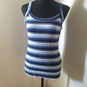 Just In Ladies Blue Striped Stretchy Tank